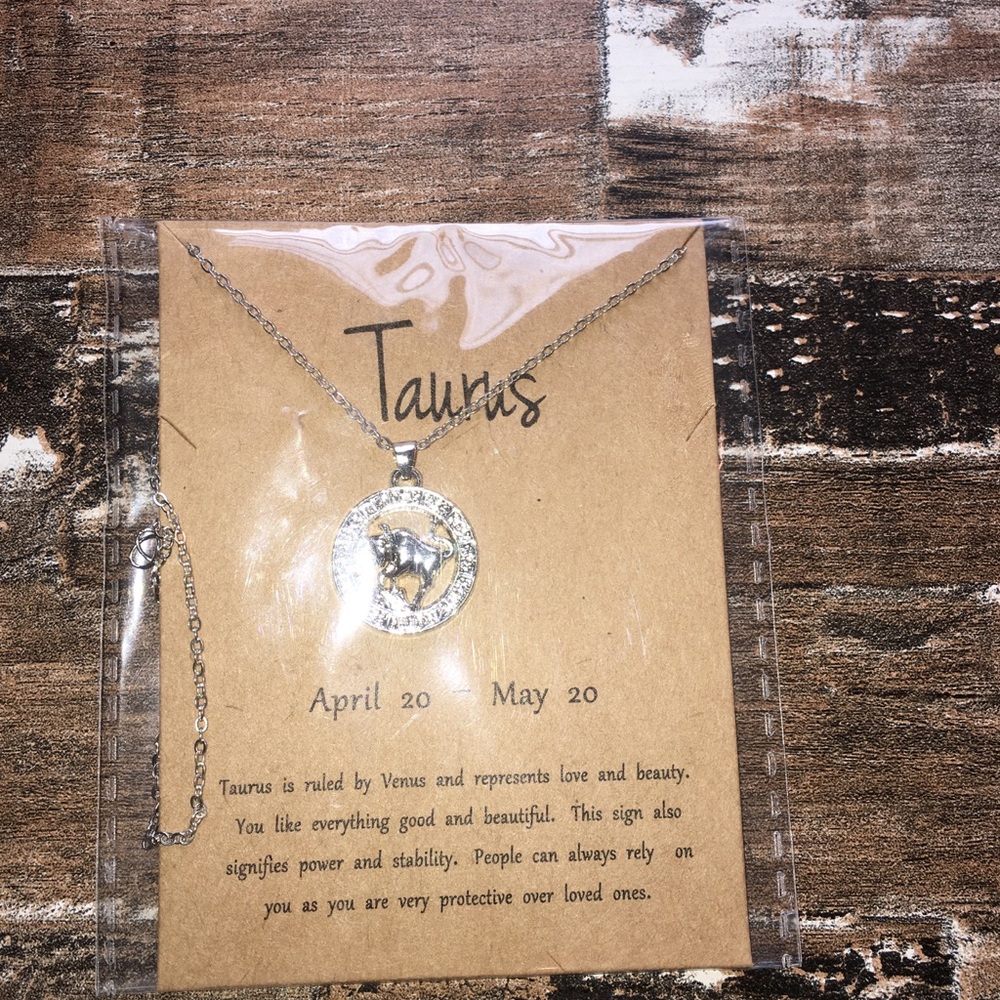 Taurus zodiac necklace 3/$25
